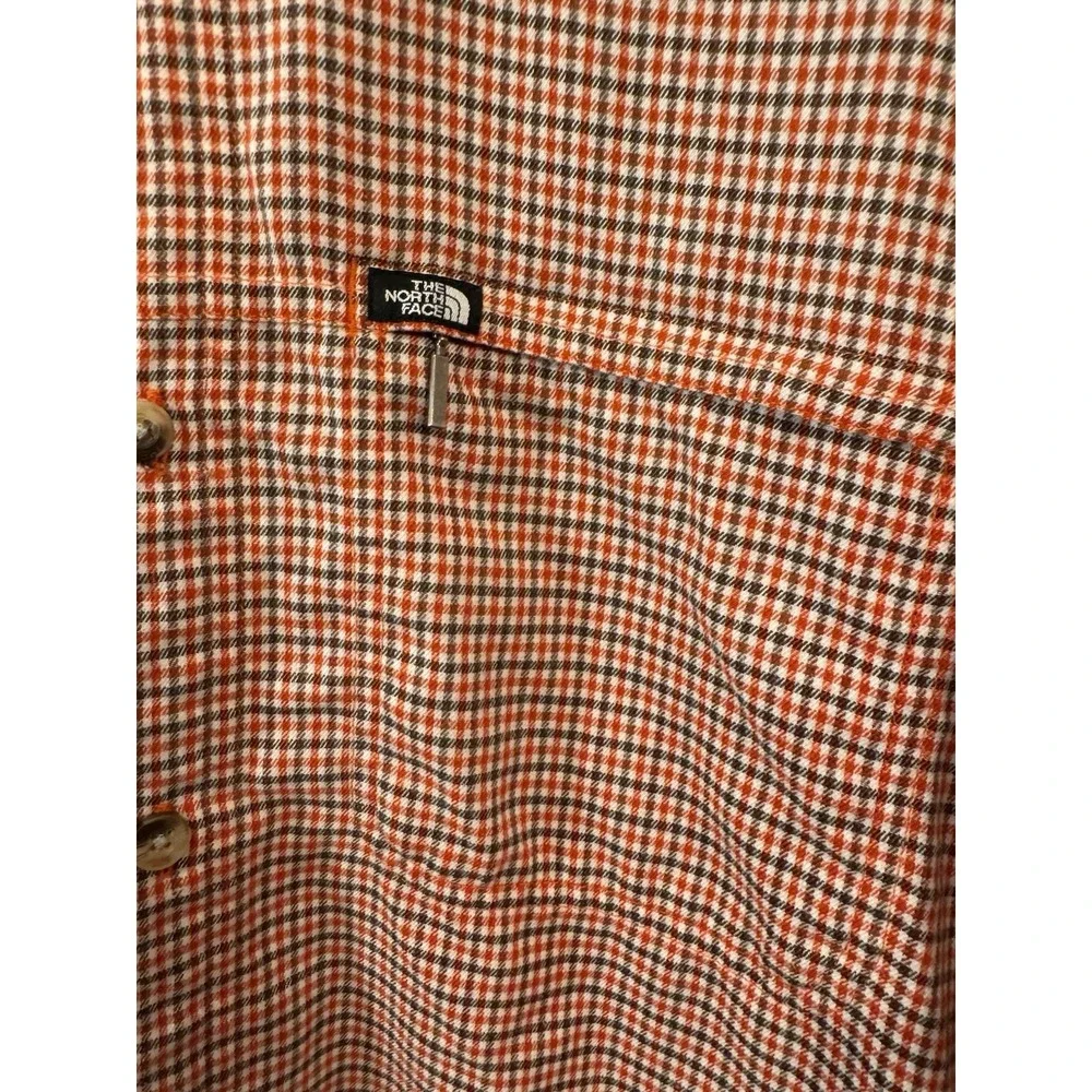 The North Face Mens Medium Shirt Button Up‎ Flannel Plaid Roll-Tab Sleeve